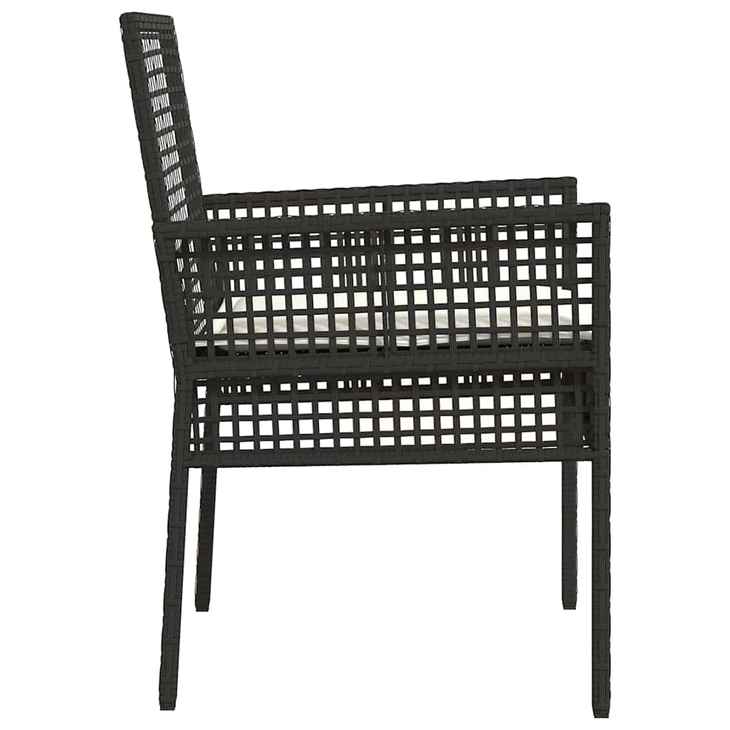 Sedie da giardino  2 pz con cuscini neri in rattan sintetico 42003445