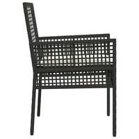 Sedie da giardino  2 pz con cuscini neri in rattan sintetico 42003445