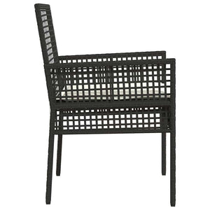 Sedie da giardino  2 pz con cuscini neri in rattan sintetico 42003445