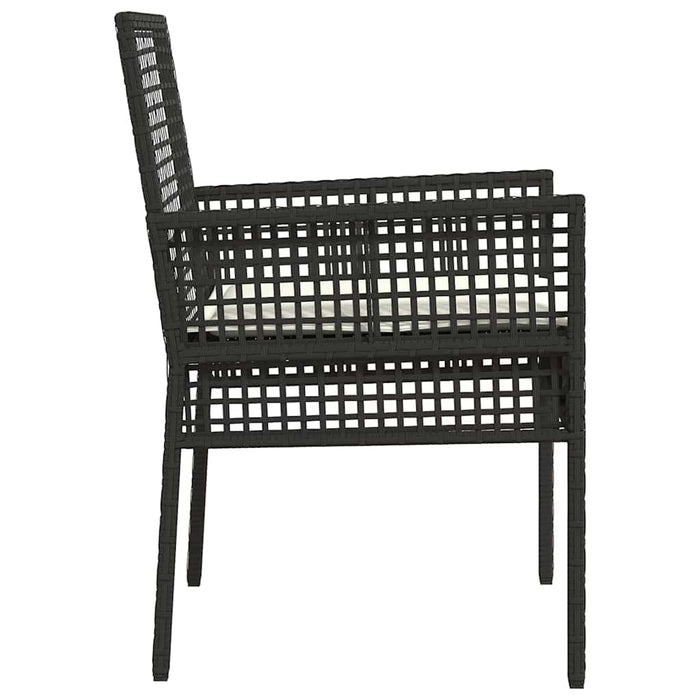 Sedie da giardino  2 pz con cuscini neri in rattan sintetico 42003445