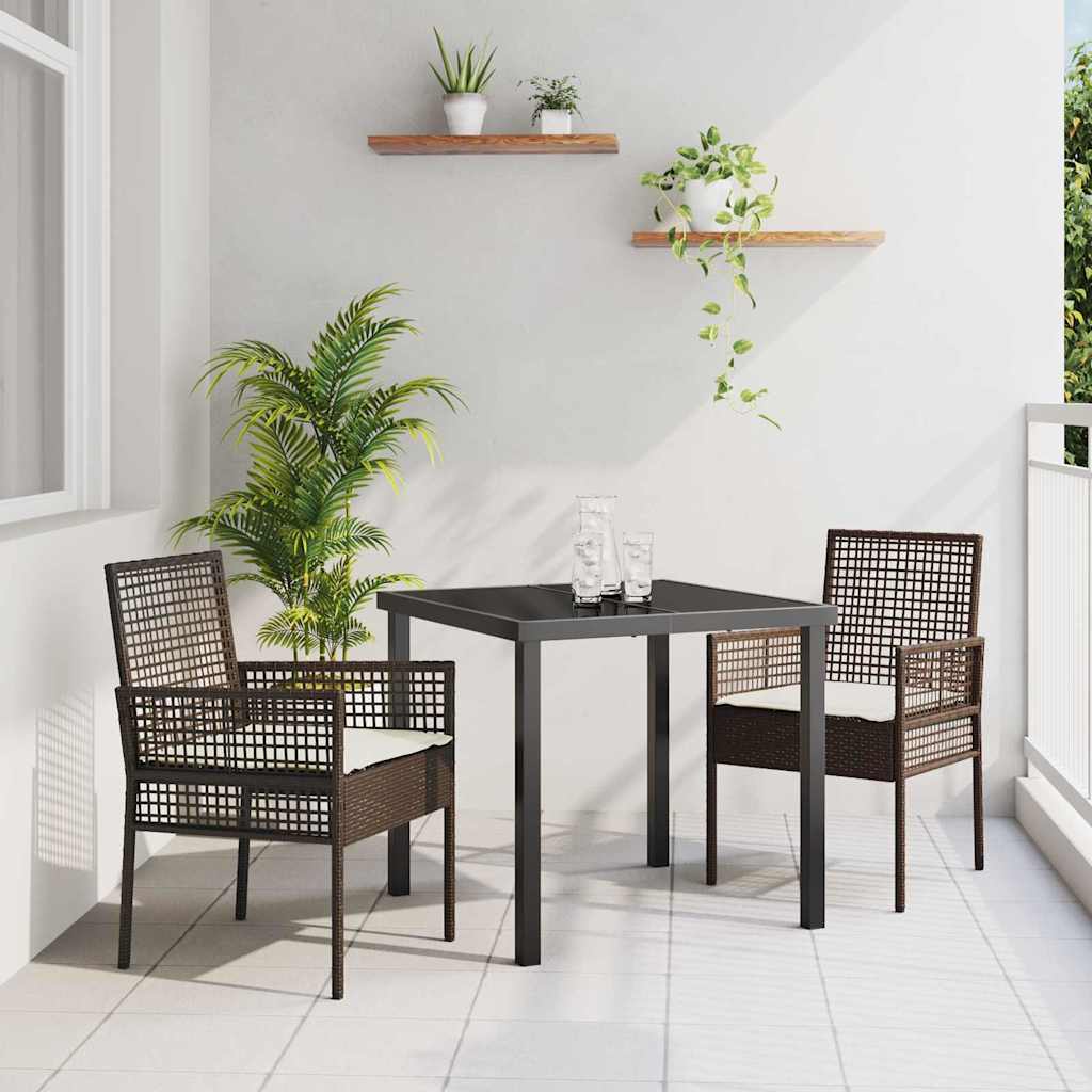 Set di 2 sedie da giardino  con cuscini marroni in rattan sintetico 42003446