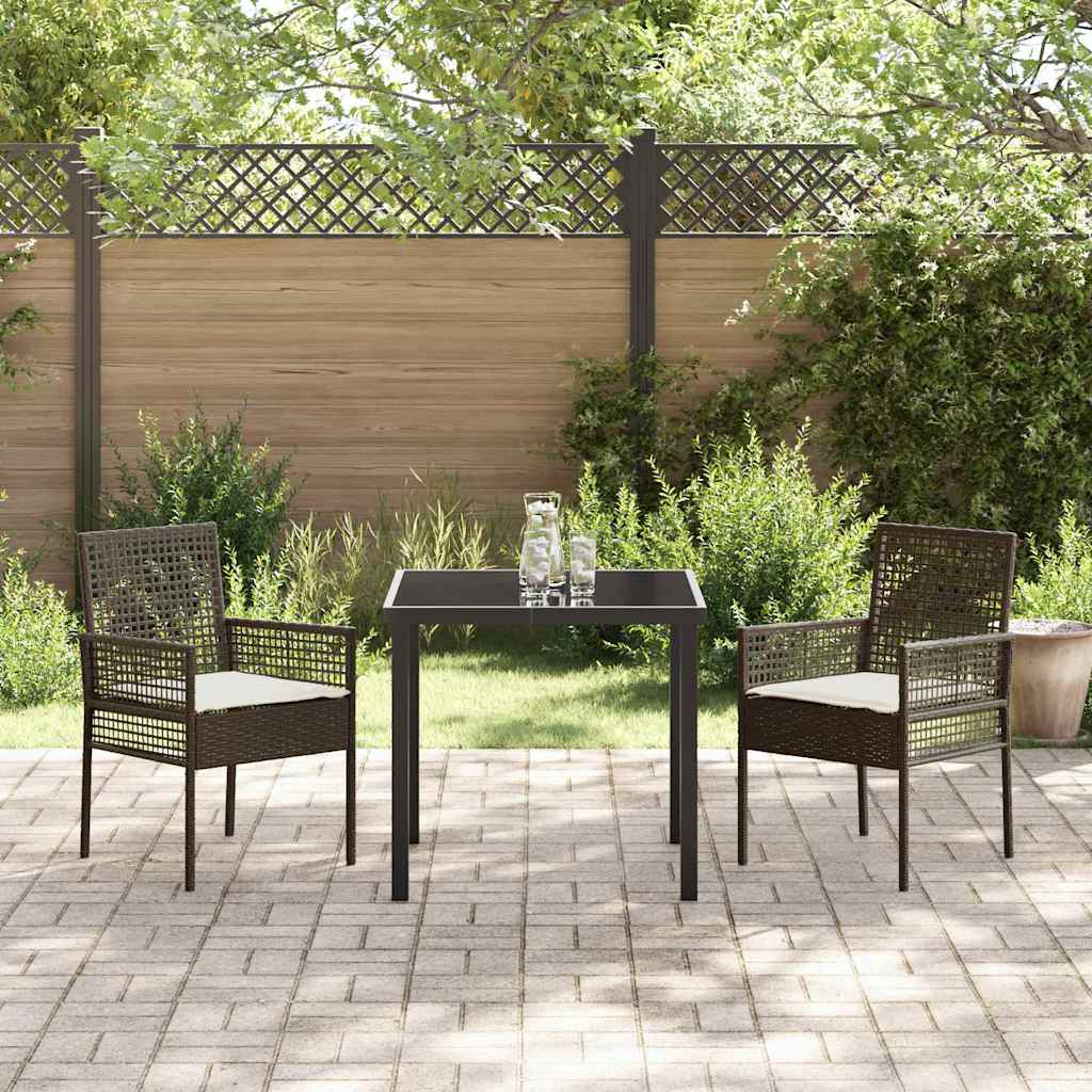 Set di 2 sedie da giardino  con cuscini marroni in rattan sintetico 42003446