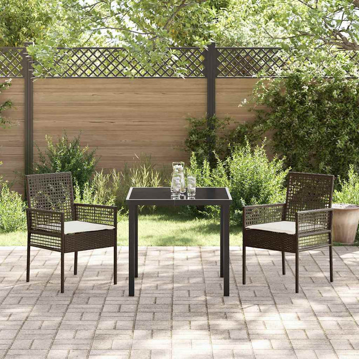Set di 2 sedie da giardino  con cuscini marroni in rattan sintetico 42003446