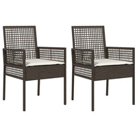 Set di 2 sedie da giardino  con cuscini marroni in rattan sintetico 42003446