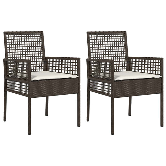 Set di 2 sedie da giardino  con cuscini marroni in rattan sintetico 42003446
