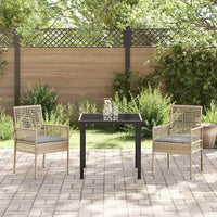 Sedie da giardino , set di 2 con cuscini beige in rattan sintetico 42003448