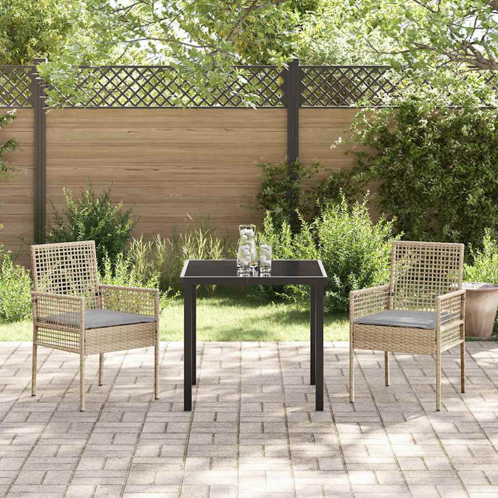 Sedie da giardino , set di 2 con cuscini beige in rattan sintetico 42003448