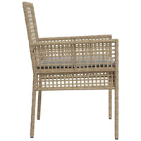 Sedie da giardino , set di 2 con cuscini beige in rattan sintetico 42003448