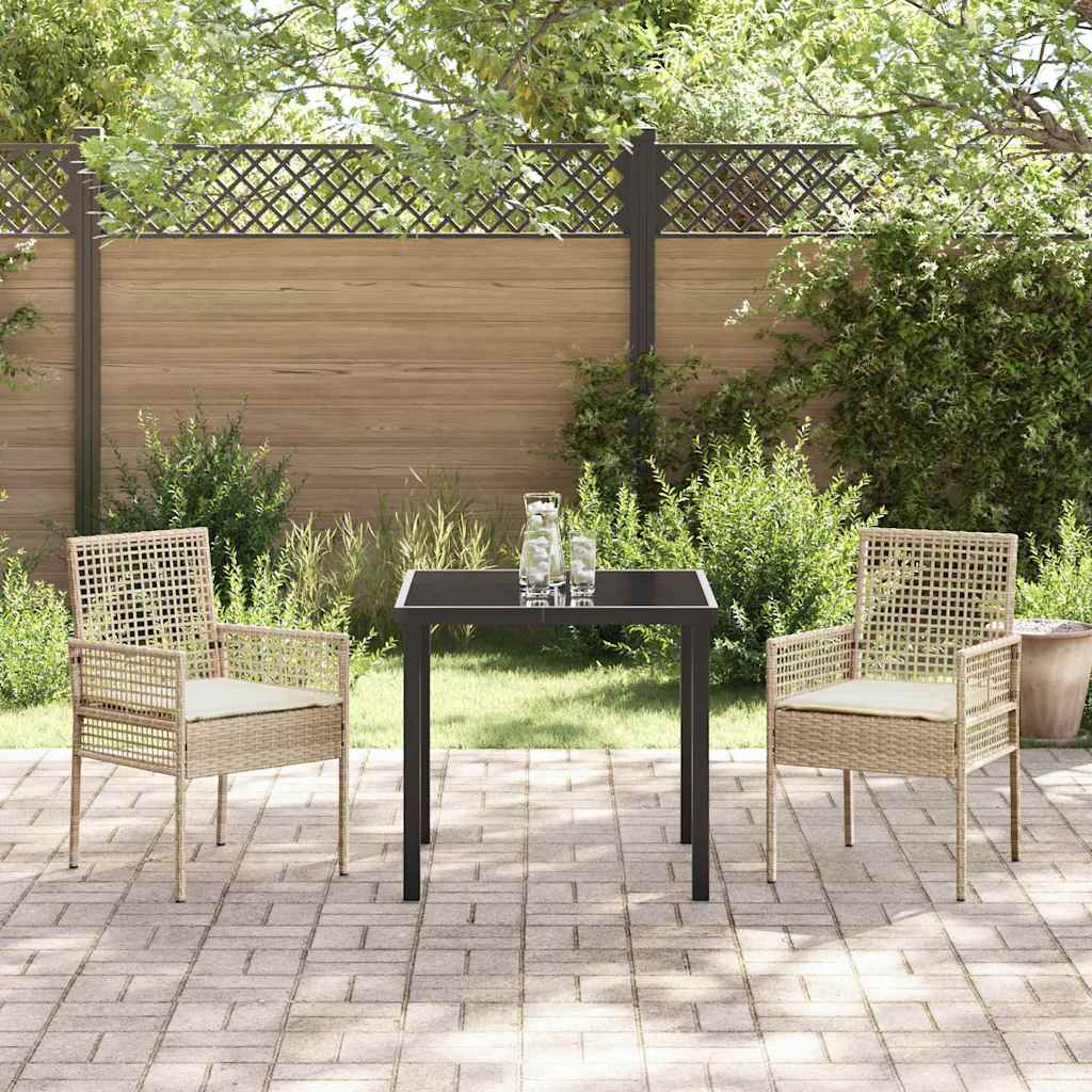 Sedie da Giardino  2 pz con Cuscini in Rattan Beige 42003449