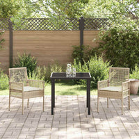 Sedie da Giardino  2 pz con Cuscini in Rattan Beige 42003449
