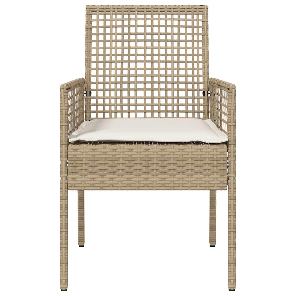 Sedie da Giardino  2 pz con Cuscini in Rattan Beige 42003449