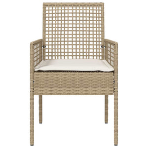 Sedie da Giardino  2 pz con Cuscini in Rattan Beige 42003449