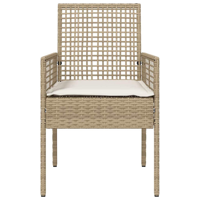 Sedie da Giardino  2 pz con Cuscini in Rattan Beige 42003449