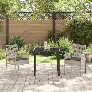 Set di 2 sedie da giardino  con cuscini grigio chiaro in rattan 42003450