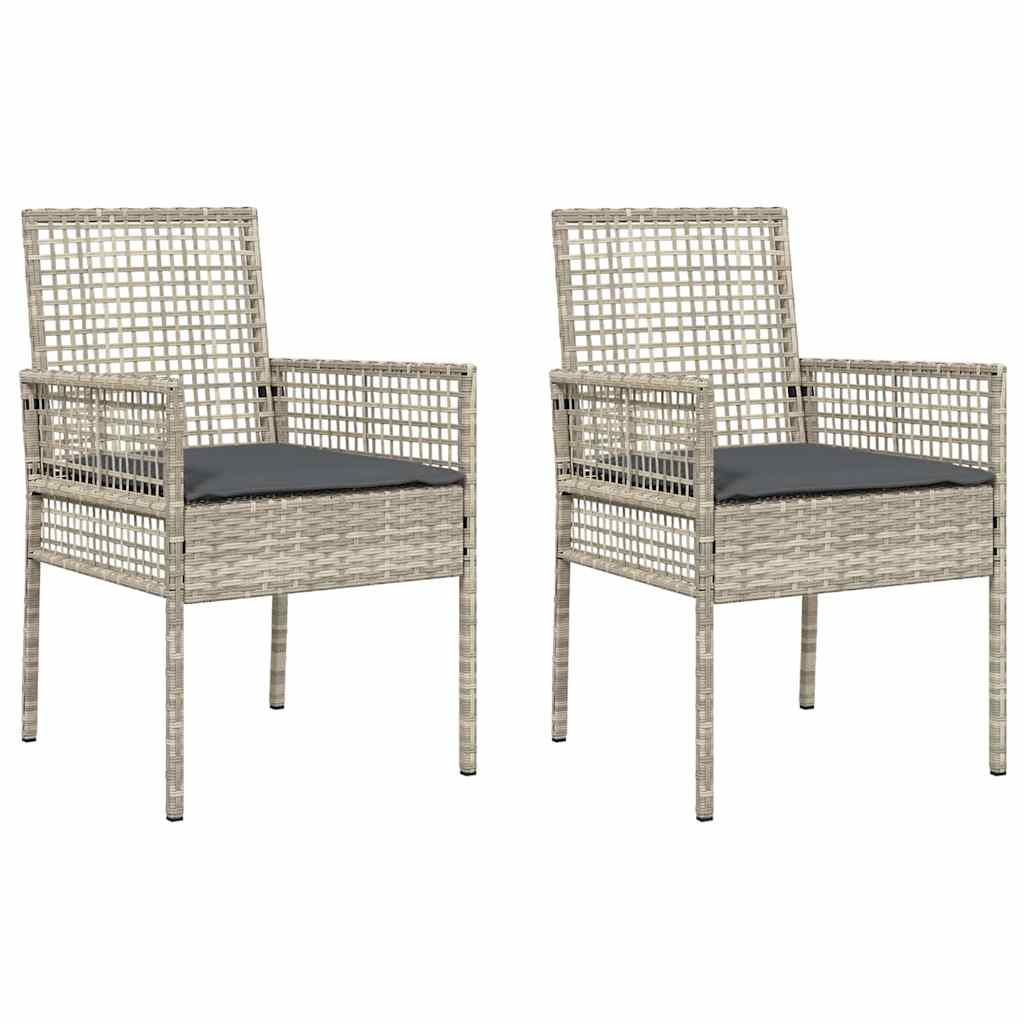 Set di 2 sedie da giardino  con cuscini grigio chiaro in rattan 42003450