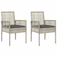 Set di 2 sedie da giardino  con cuscini grigio chiaro in rattan 42003450