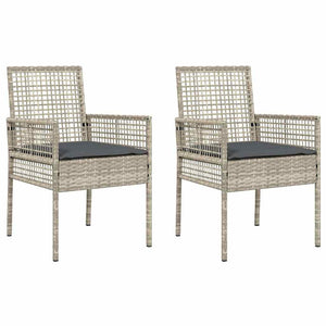 Set di 2 sedie da giardino  con cuscini grigio chiaro in rattan 42003450