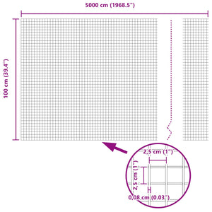 Recinzione in Rete Saldato Argento 1 x 50 m 42004964