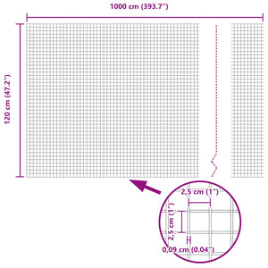 Recinzione in Rete Saldato Verde 1.2 x 10 m Acciaio 42005040