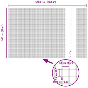 Recinzione in Rete Saldato Verde 1 x 50 m Acciaio 42005105