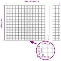 Recinzione in Rete Saldato Grigio 0.5 x 50 m Acciaio 42005240