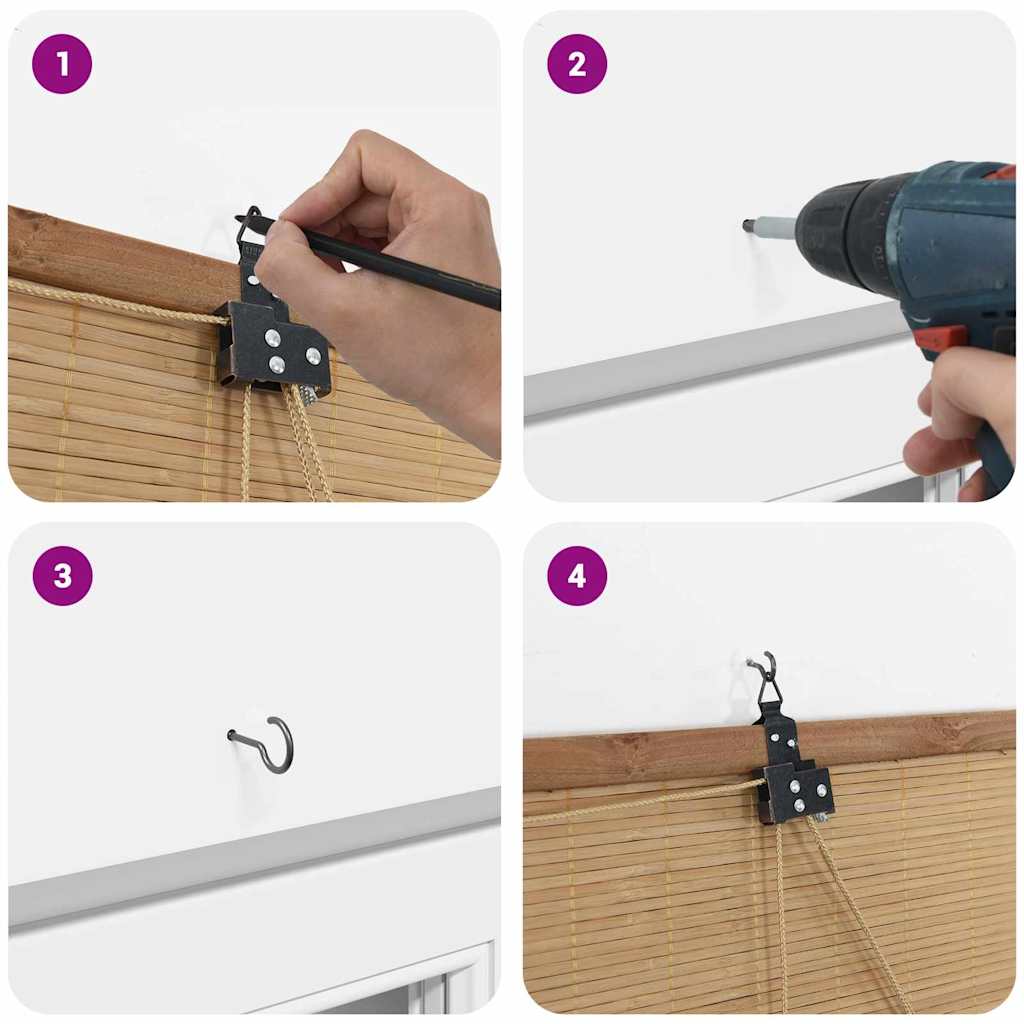 Tende e Tapparelle per Finestre Altro Marrone Chiaro Bambù 42006852