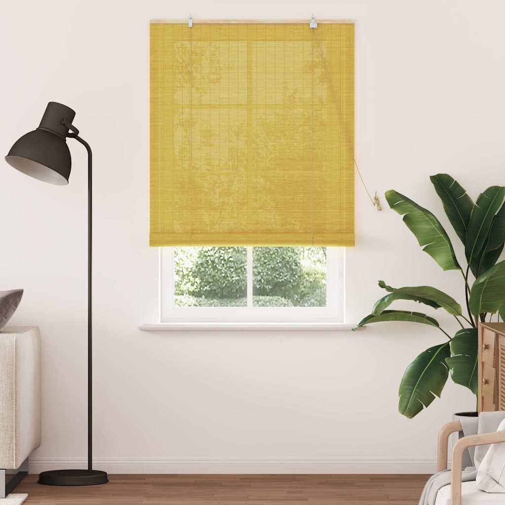 Tenda a rullo con tende Giallo 100 x 220 cm Bambù 42006869