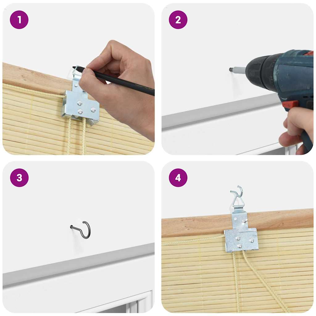 vidaXL Tende e Tapparelle per Finestre con tende Naturale Bambù