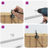 vidaXL Tenda a rullo con tende Marrone Chiaro 140 x 160 cm Bambù