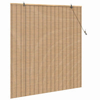 vidaXL Tenda a rullo con tende Marrone Chiaro 140 x 160 cm Bambù