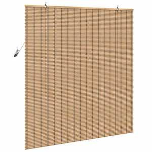 vidaXL Tenda a rullo con tende Marrone Chiaro 140 x 160 cm Bambù