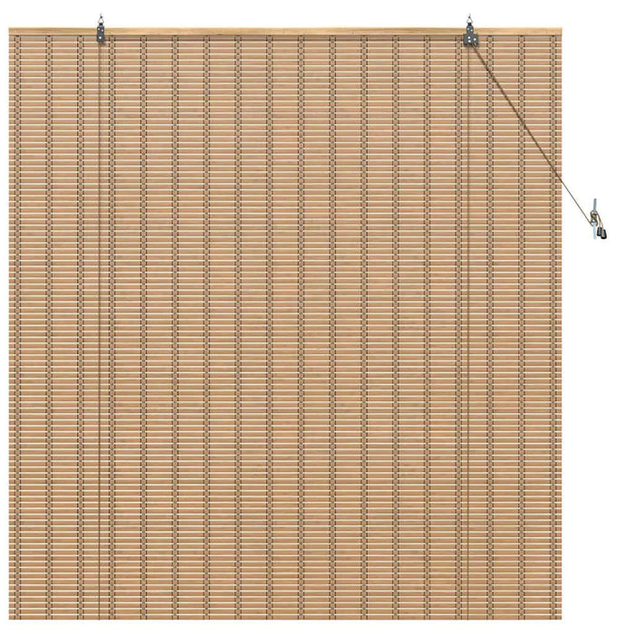 vidaXL Tenda a rullo con tende Marrone Chiaro 140 x 160 cm Bambù