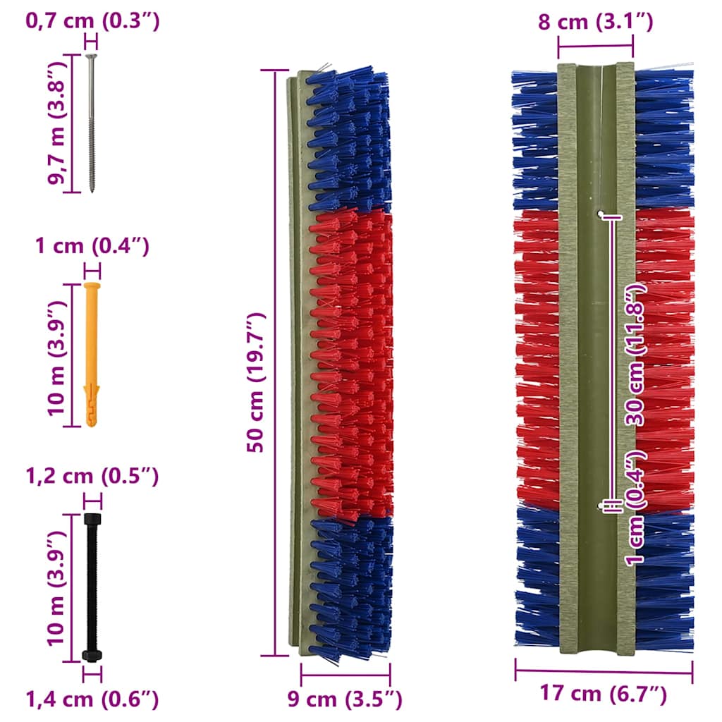 Spazzole per Bestiame  da Muro 20x9x50 cm 42006831