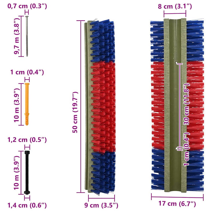 Spazzole per Bestiame  da Muro 20x9x50 cm 42006831