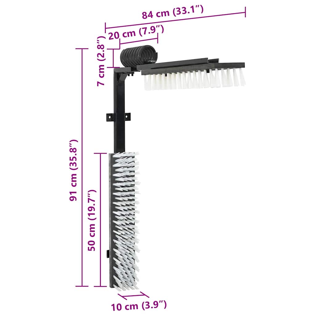 Spazzole per il bestiame Nero e Bianco 84 x 10 x 91 cm 42006836