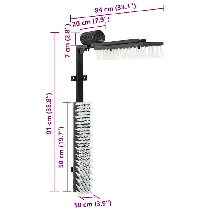 Spazzole per il bestiame Nero e Bianco 84 x 10 x 91 cm 42006836