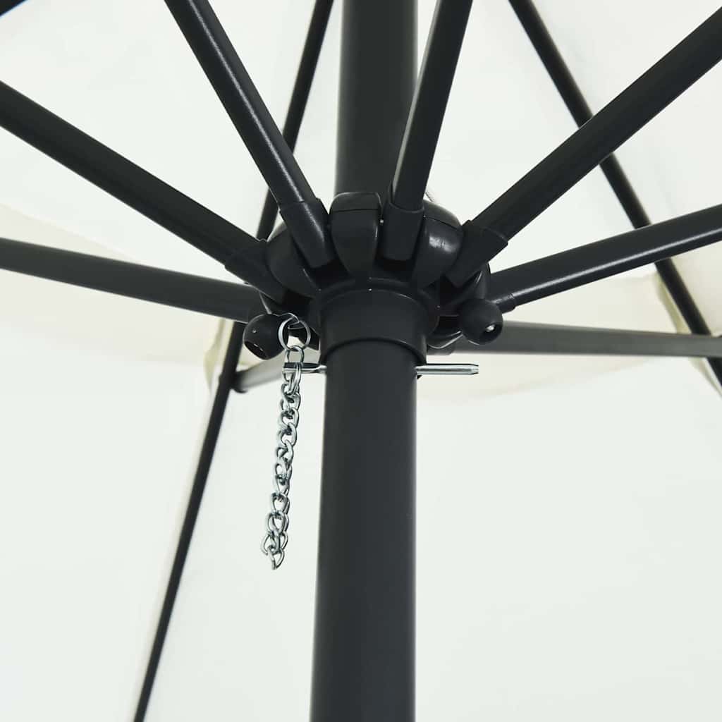 Ombrello da giardino Bianco e Nero 395 x 395 x 245 cm 42003636