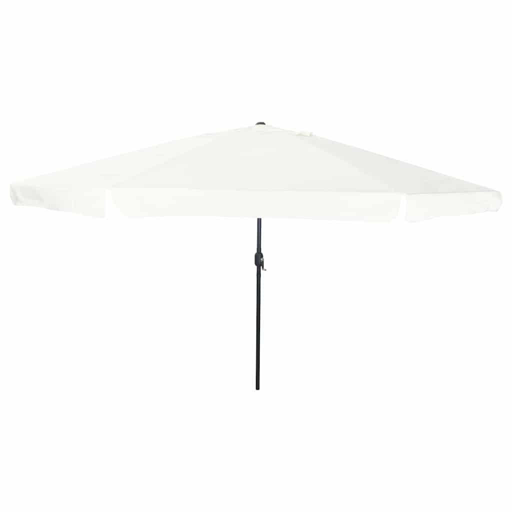 Ombrello da giardino Bianco e Nero 395 x 395 x 245 cm 42003636