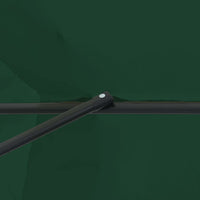 Ombrello da giardino Verde e Nero 395 x 395 x 245 cm 42003637