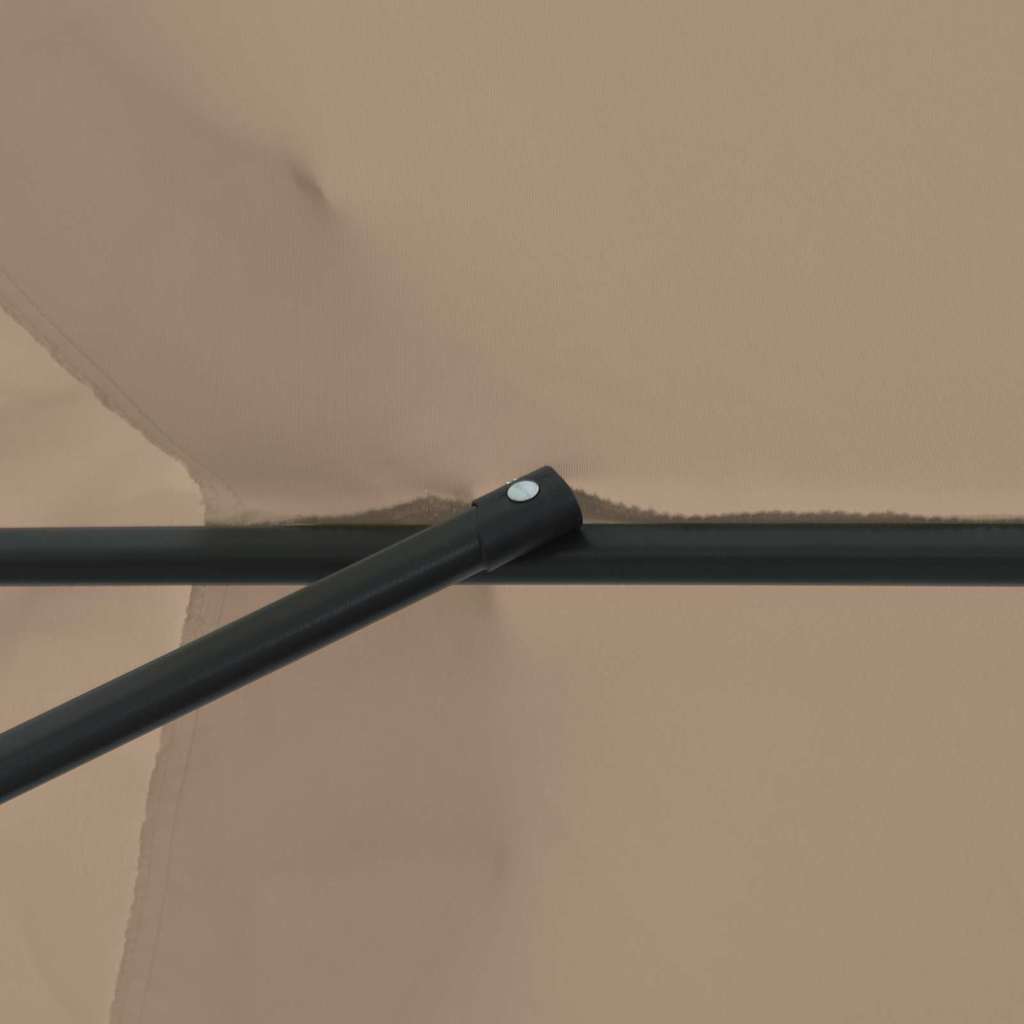 Ombrello da giardino Tortora e Nero 395 x 395 x 245 cm 42003639