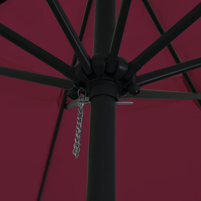 Ombrello da giardino Rosso e Nero 395 x 395 x 245 cm 42003640