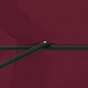 Ombrello da giardino Rosso e Nero 395 x 395 x 245 cm 42003640