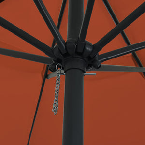 Ombrello da giardino Rosso e Nero 395 x 395 x 245 cm 42003641