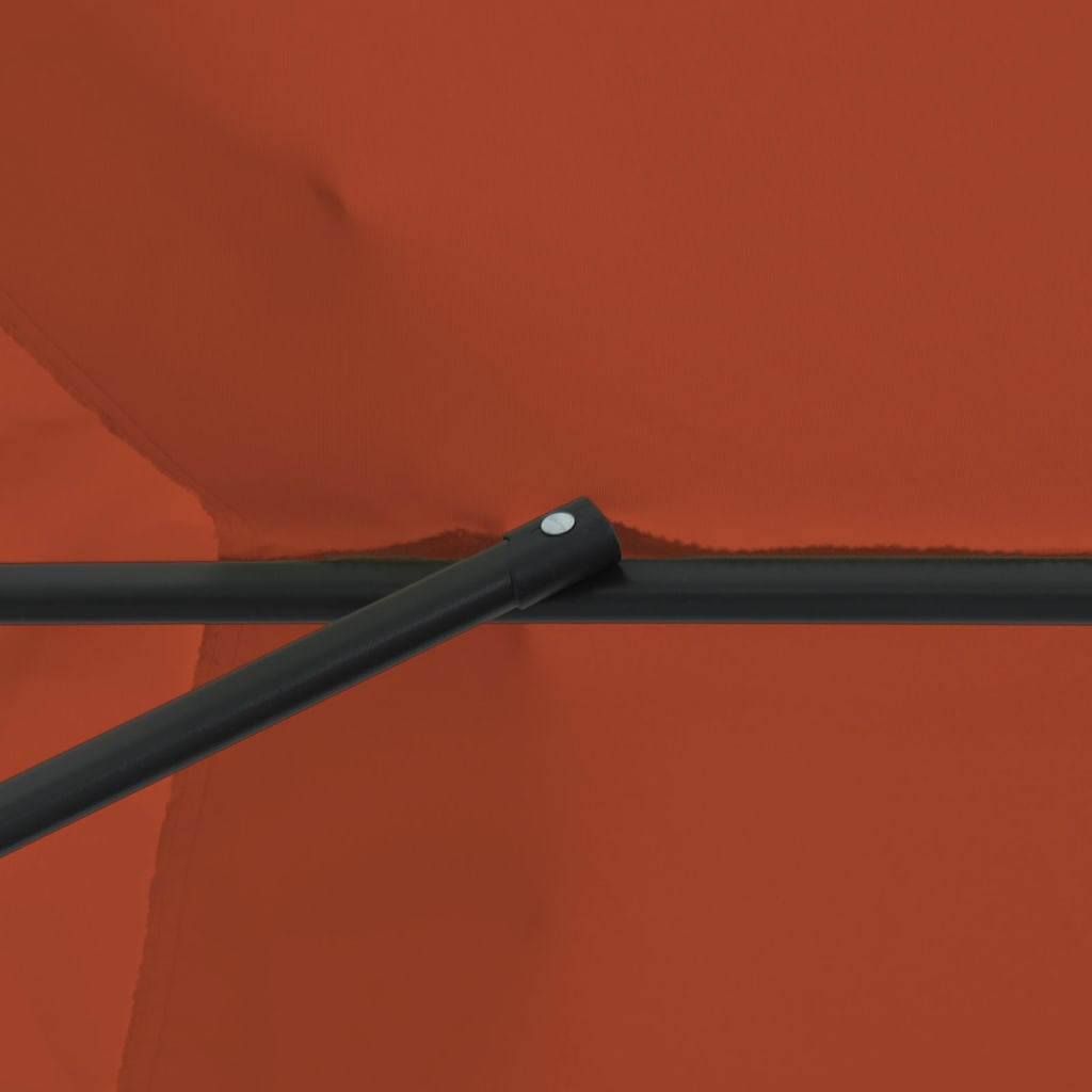 Ombrello da giardino Rosso e Nero 395 x 395 x 245 cm 42003641