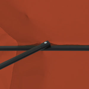 Ombrello da giardino Rosso e Nero 395 x 395 x 245 cm 42003641