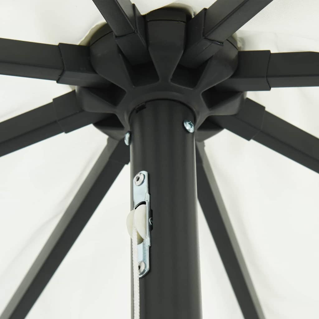 Ombrello da giardino Bianco e Nero 395 x 395 x 245 cm 42003644