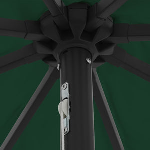 Ombrello da giardino Verde e Nero 395 x 395 x 245 cm 42003645