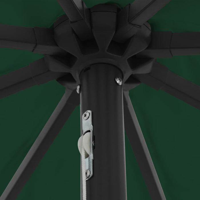 Ombrello da giardino Verde e Nero 395 x 395 x 245 cm 42003645
