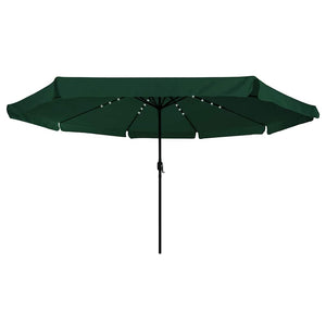 Ombrello da giardino Verde e Nero 395 x 395 x 245 cm 42003645