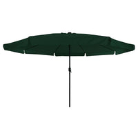 Ombrello da giardino Verde e Nero 395 x 395 x 245 cm 42003645